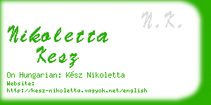 nikoletta kesz business card