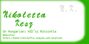 nikoletta kesz business card